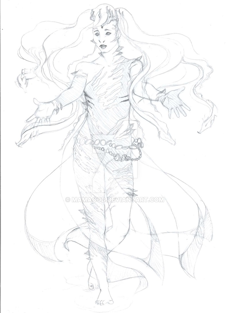 800x1088 Queen Ribbon Eel - Eel Sketch
