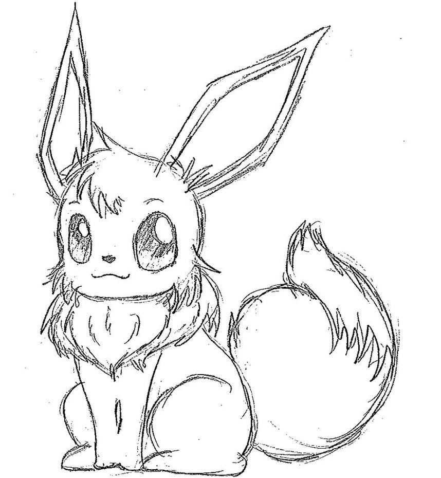858x930 Eevee Sketch By Cckittycreative - Eevee Sketch