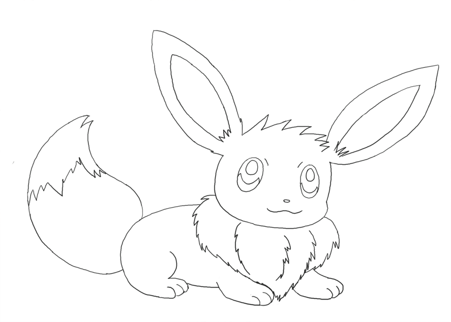 887x635 Eevee Sketch For Commission By Pichu90 - Eevee Sketch