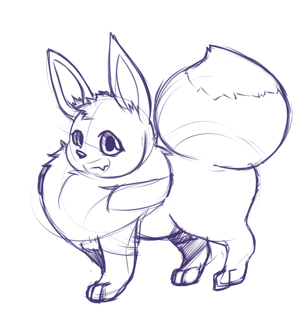 972x1001 Hidden Sketch] Eevee By Ko~kun - Eevee Sketch