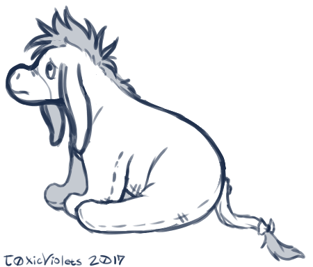 450x385 Eeyore Sketch By Poodlette - Eeyore Sketch