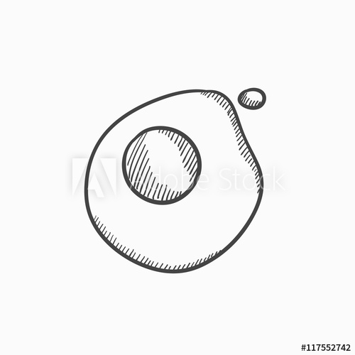 500x500 Fried Egg Sketch Icon. - Egg Sketch