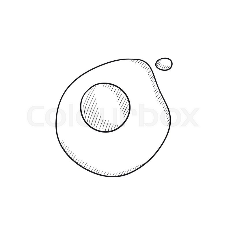 800x800 Fried Egg Vector Sketch Icon Isolated On Background. Hand Drawn - Egg Sketch