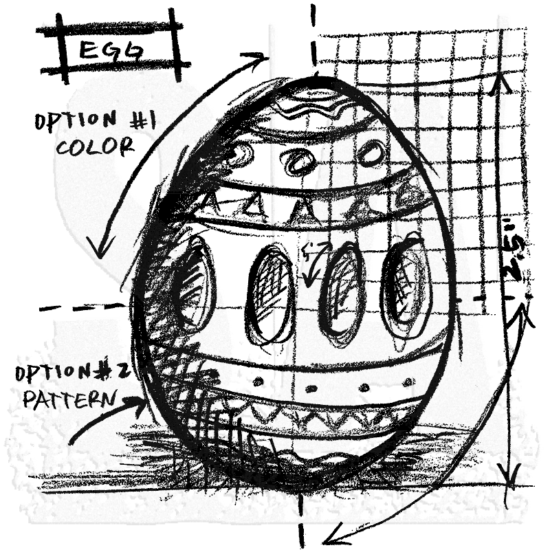800x800 Tim Holtz Wood Mounted Stamp - Egg Sketch