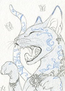 213x300 Egyptian Cat Drawings Fine Art America - Egyptian Cat Sketch