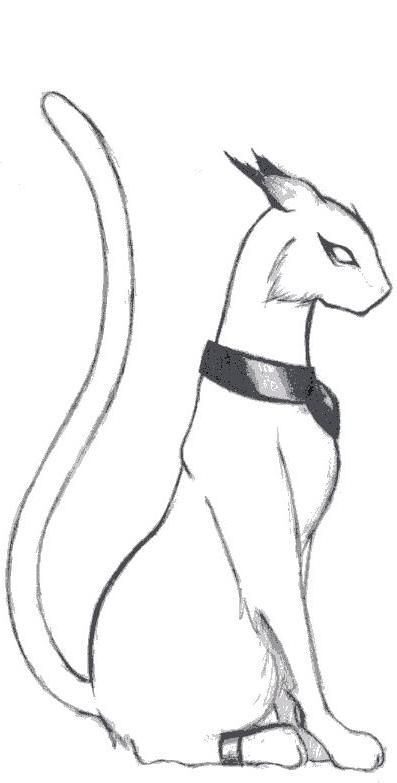 397x783 Egyptian Cat Tattoo Flash Art ~a.r. Tattoo Flash Art - Egyptian Cat Sketch