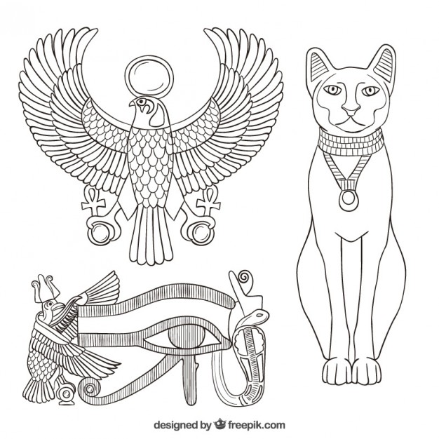 626x626 Egyptian Vectors, Photos And Psd Files Free Download - Egyptian Cat Sketch