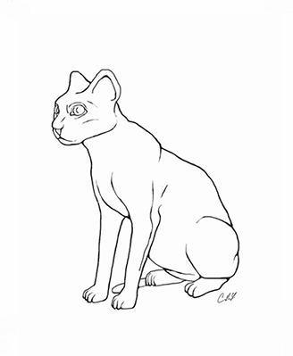 328x399 Illustrated List Of Drawings From A Cat Out Of Egypt C L Francisco - Egyptian Cat Sketch