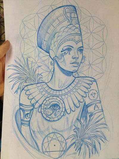 400x534 Egyptian Tattoo Motif Done By Sam Clark. Skin - Egyptian Sketches