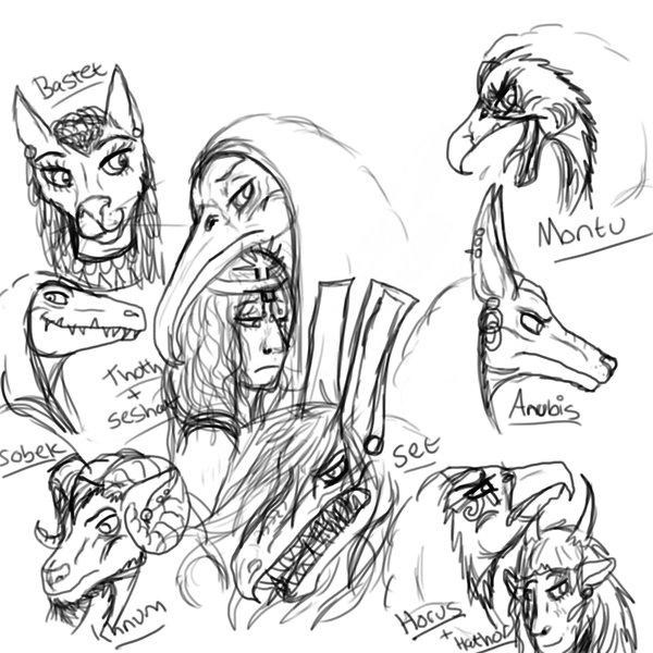 600x600 Egyptian God Sketches By Your Plague Doctor - Egyptian Sketches