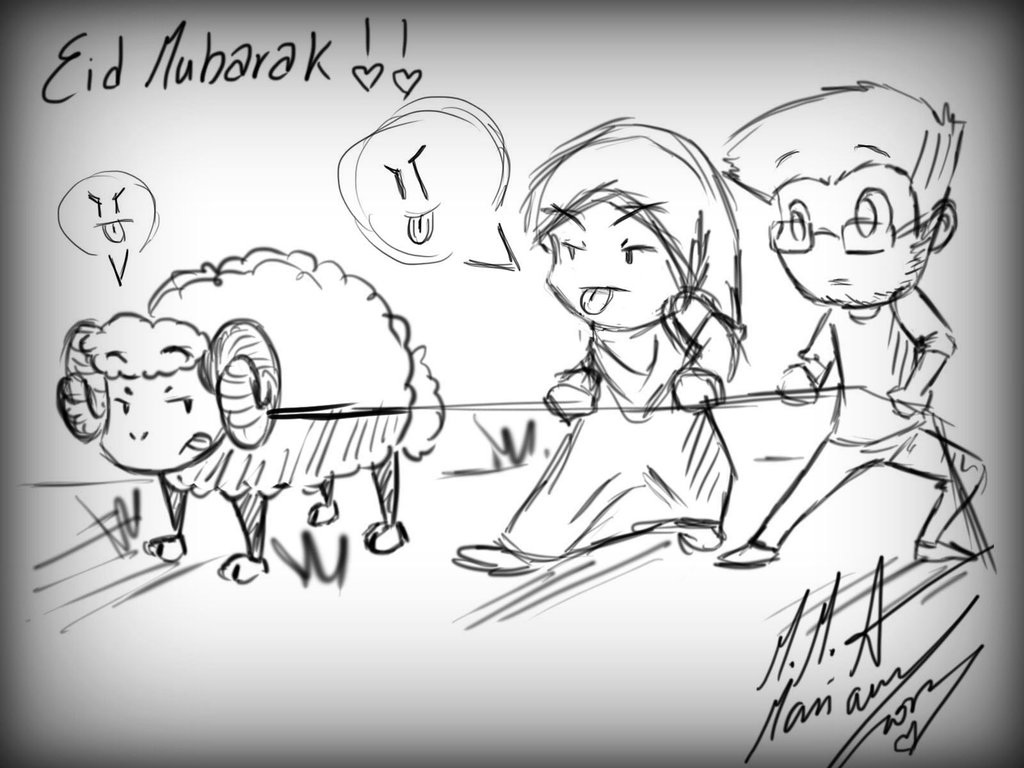 1024x768 Hhhh The Eid Sketch Xd N N By Madimar - Eid Sketch