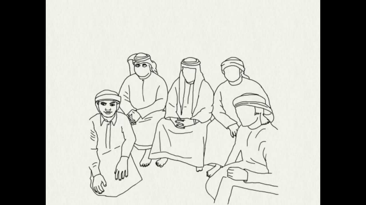 1280x720 Drawing Eid Gathering - Eid Sketch