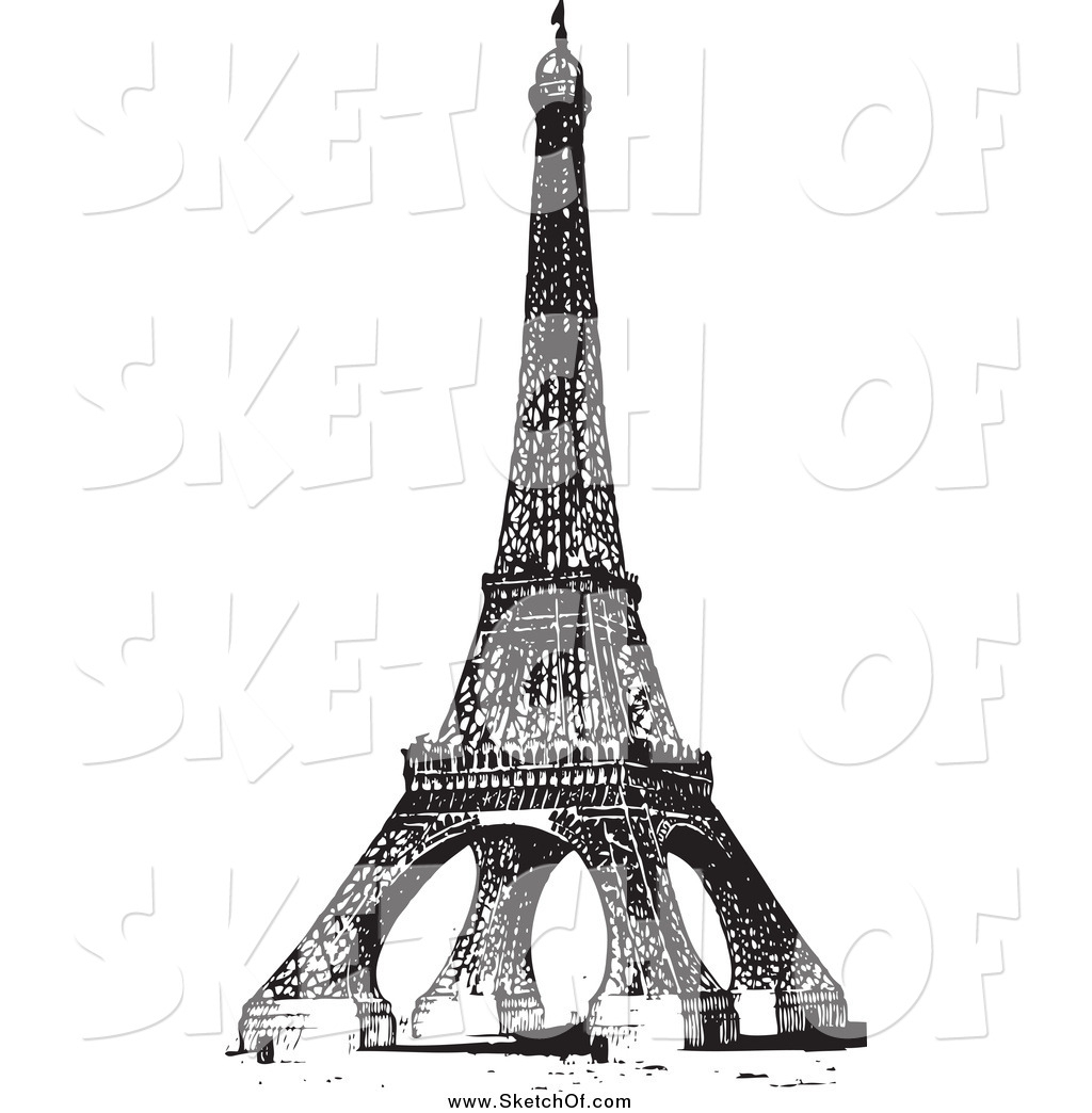 1024x1044 Eiffel Tower Black And White Drawing - Eiffel Tower Black And White Sketch