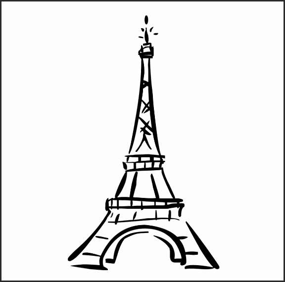 576x570 Eiffel Tower Black And White Drawing New Tower Pisa Drawing At - Eiffel Tower Black And White Sketch
