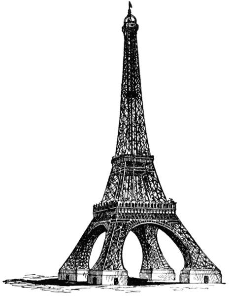 473x600 Eiffel Tower Clipart Black And White - Eiffel Tower Black And White Sketch