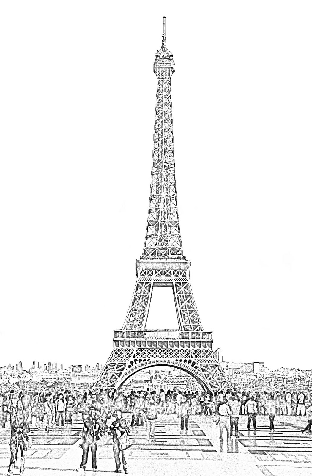 Eiffel Tower Black And White Sketch at PaintingValley.com | Explore