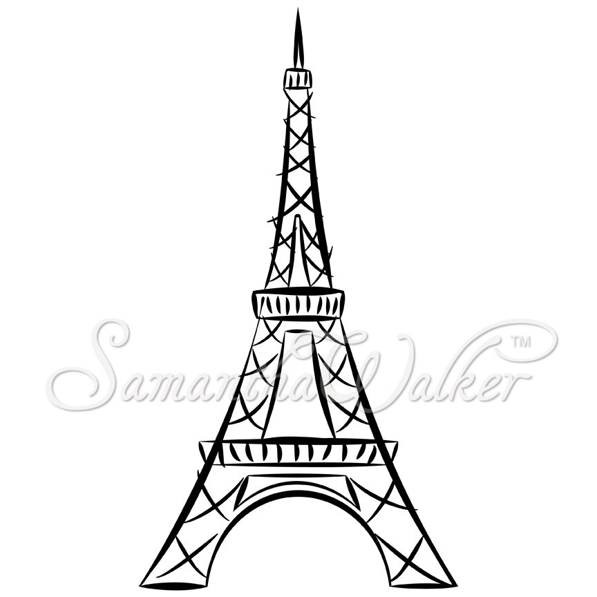 864x864 Easy Eiffel Tower Drawing These Die Cuts Will Make Great Vinyl - Eiffel Tower Black And White Sketch