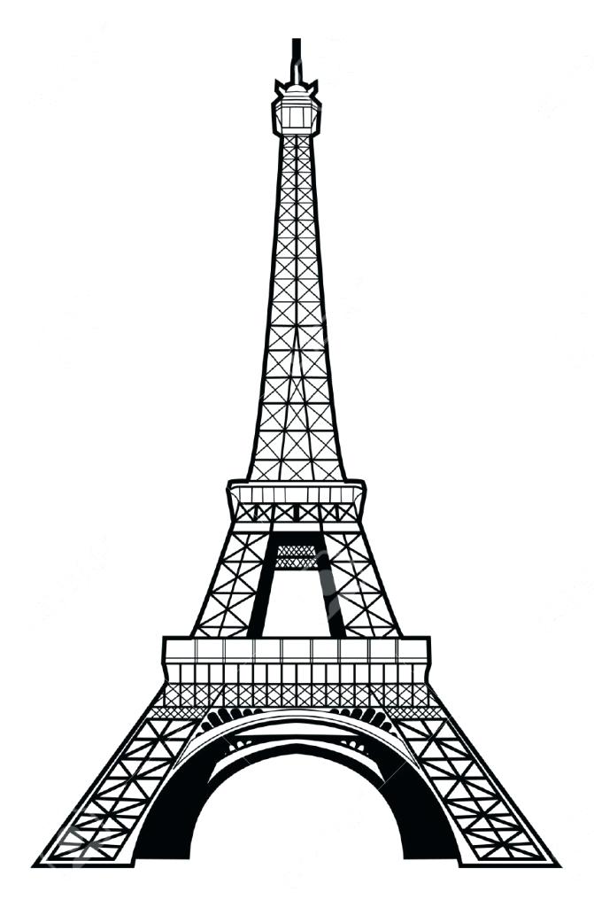 671x1024 Eiffel Tower Drawings Free Avonrussia - Eiffel Tower Black And White Sketch