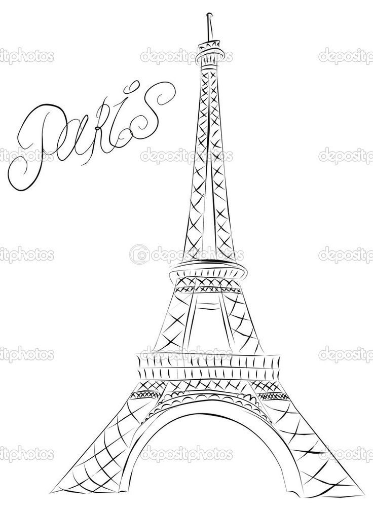 736x1006 Image Result For How To Draw Eiffel Tower Fav - Eiffel Tower Easy Sketch