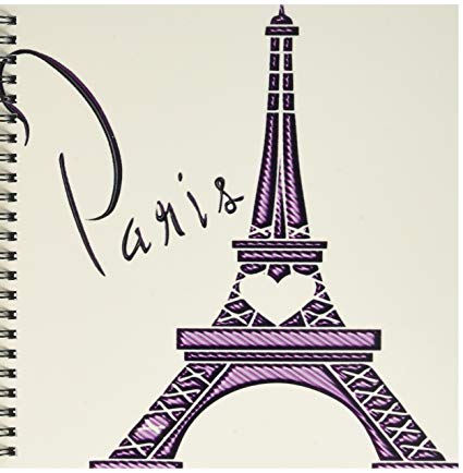 425x434 3drose Db 211115 1 Purple Gel Effect One Dimensional - Eiffel Tower Paris Sketch