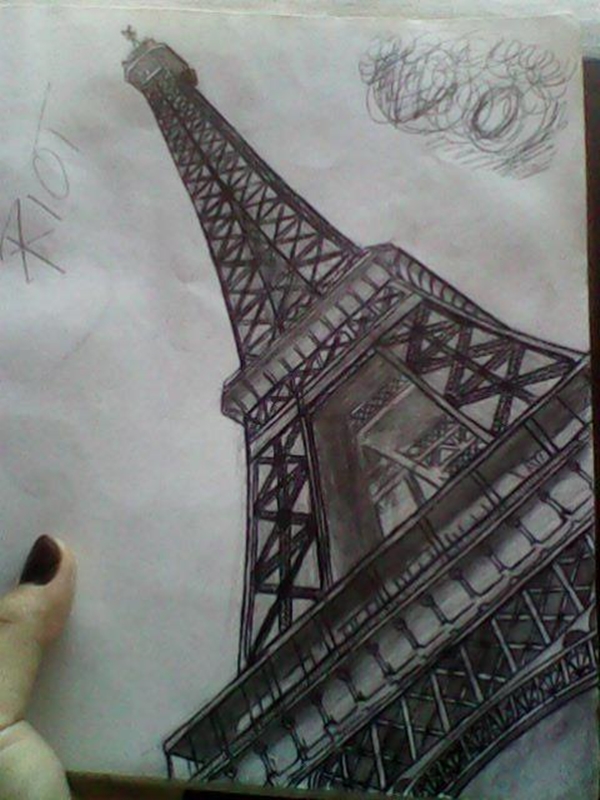 Eiffel Tower Pencil Sketch