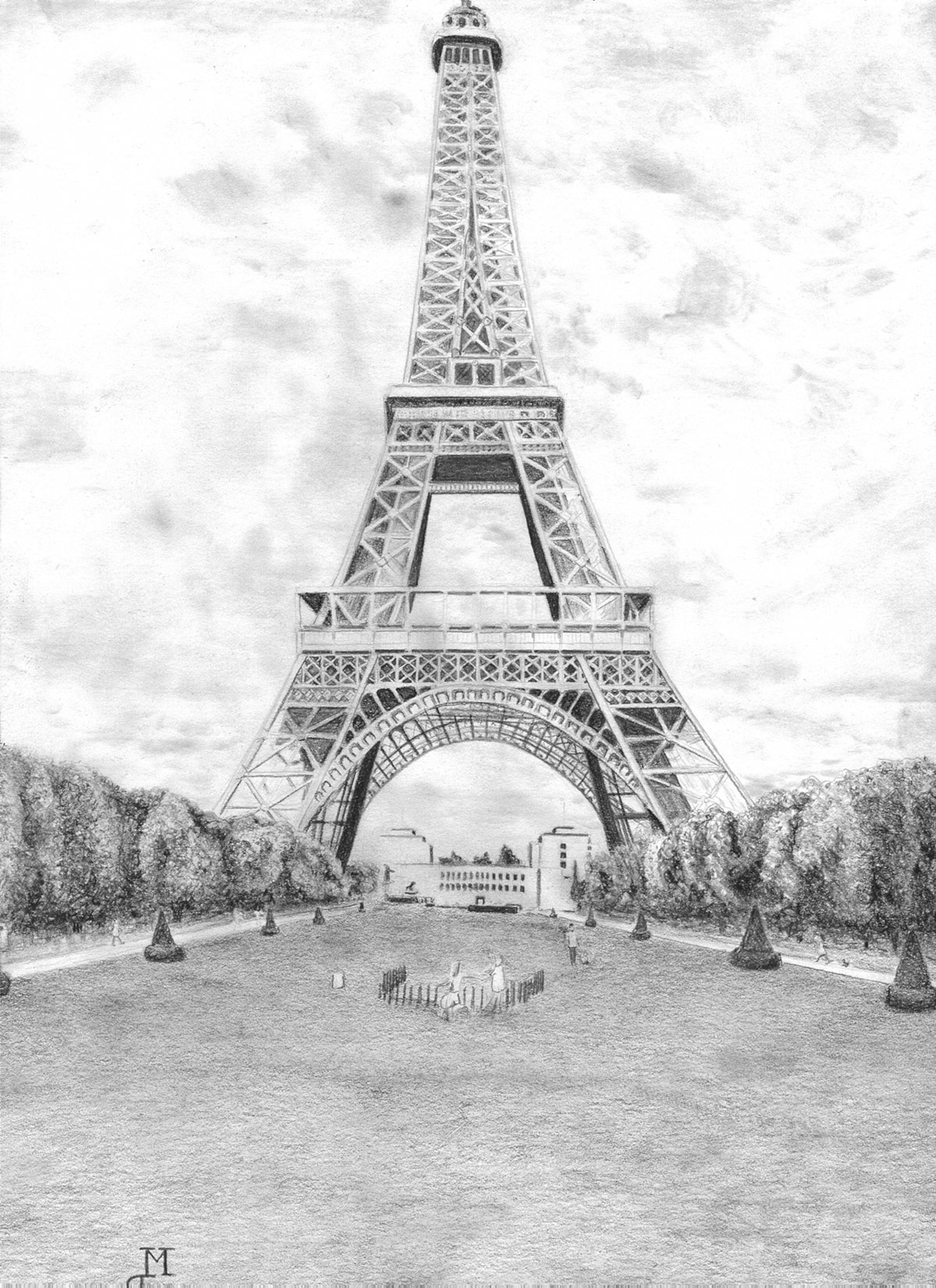 Eiffel Tower Pencil Sketch at PaintingValley.com | Explore collection ...
