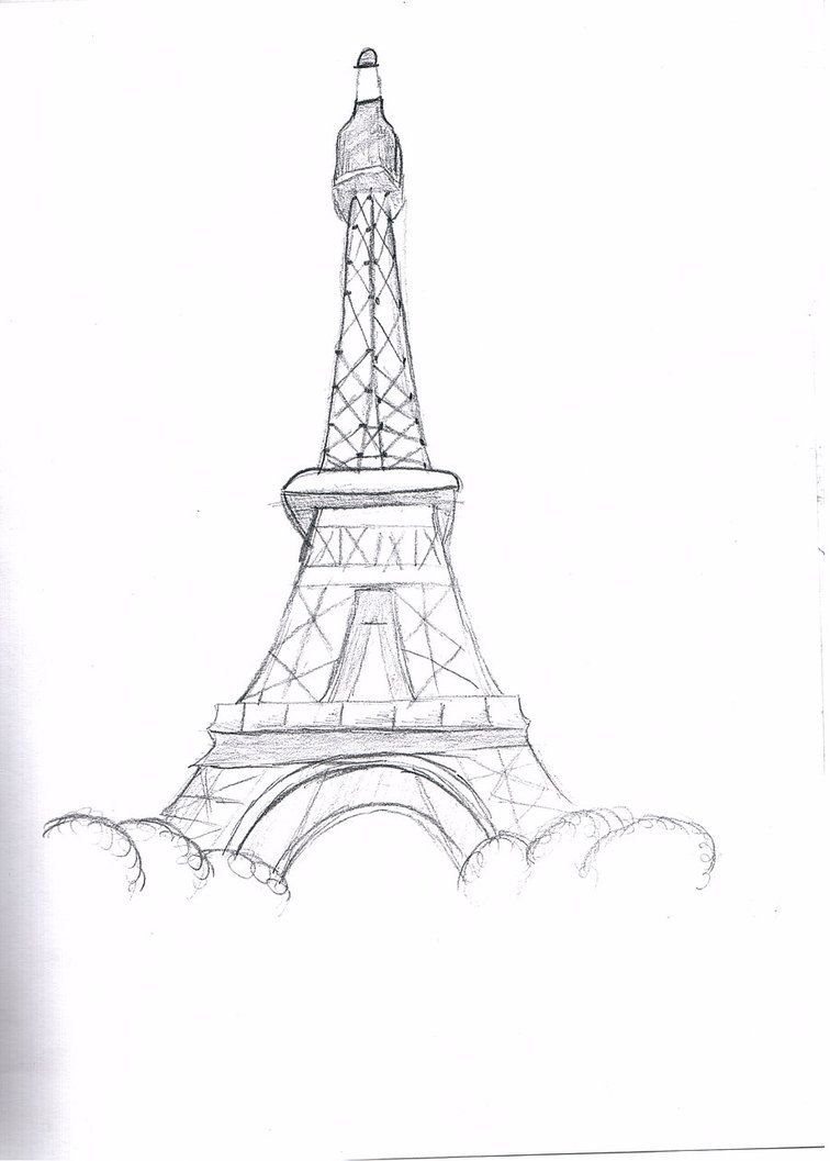 756x1057 Eiffel Tower Drawings In Pencil The Eiffel Tower By - Eiffel Tower Pencil Sketch