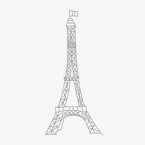 500x500 Eiffel Tower, Simple, Cartoon Png Image And Clipart For Free Download - Eiffel Tower Simple Sketch