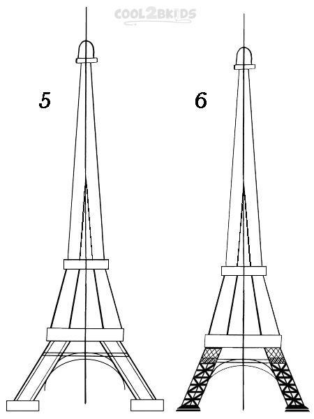 450x600 How To Draw The Eiffel Tower (Step By Step Pictures) Cool2bkids - Eiffel Tower Simple Sketch