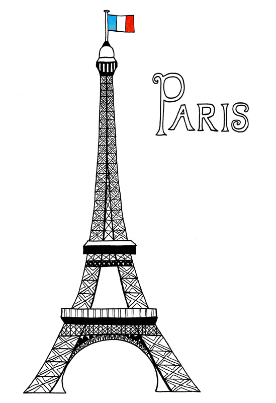 Eiffel Tower Simple Sketch at PaintingValley.com | Explore collection