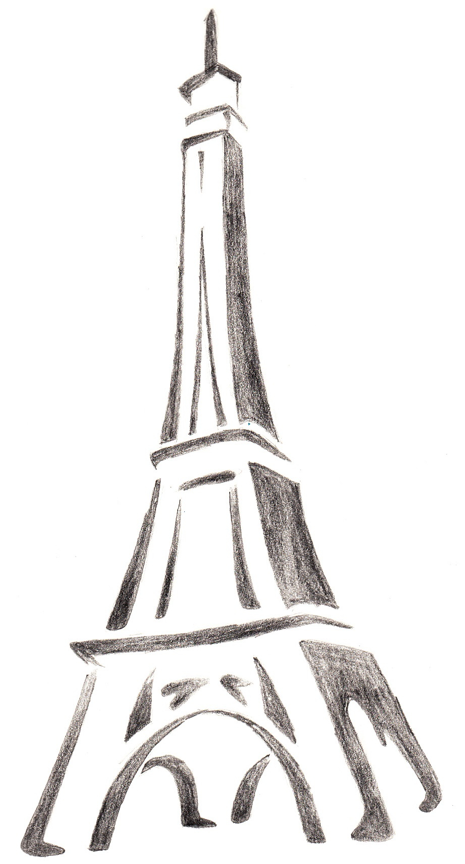Рисунок Эйфелевой башни карандашом