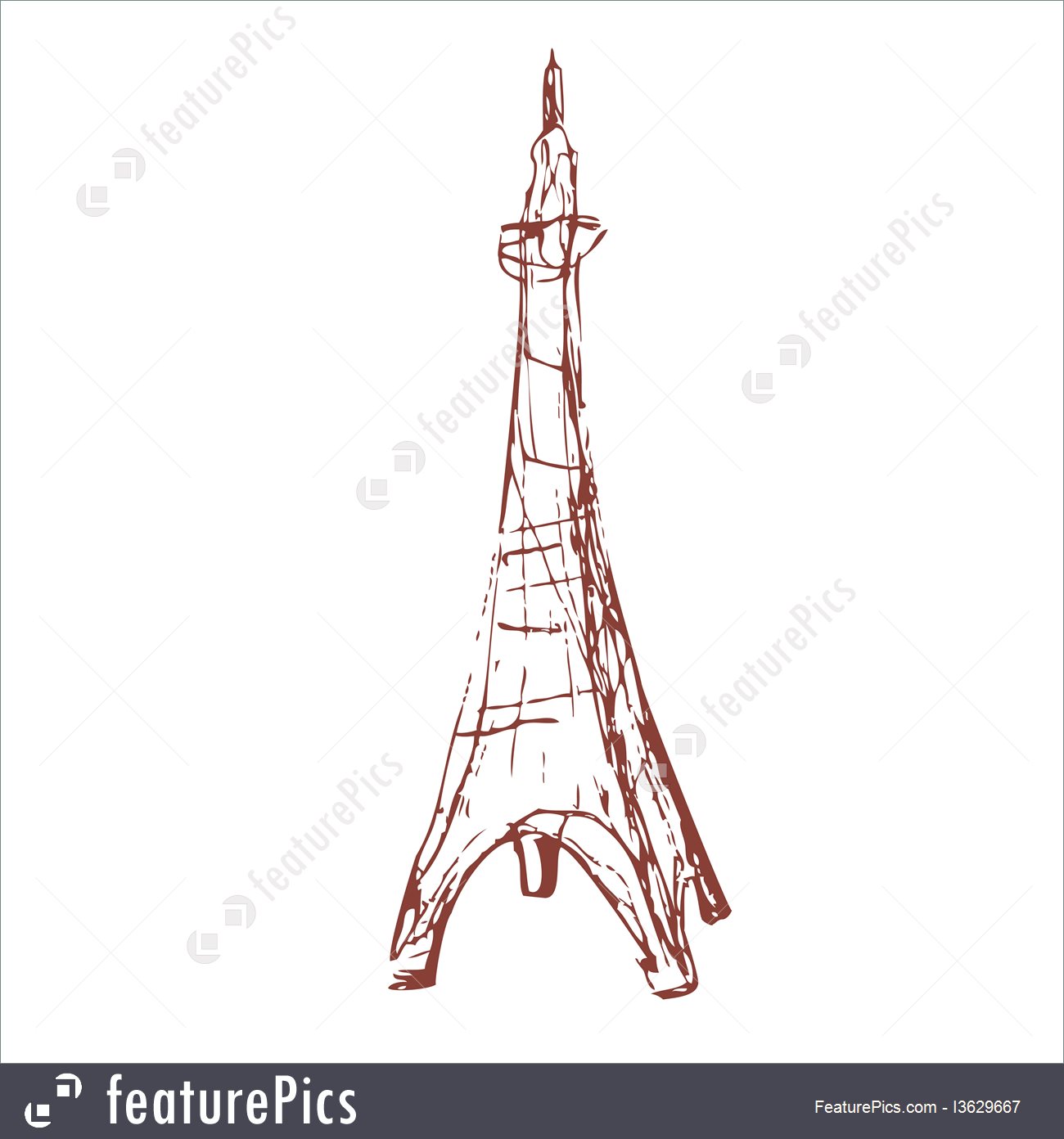 1300x1392 Eiffel Tower Sketch Stock Illustration I3629667 - Eiffel Tower Sketch