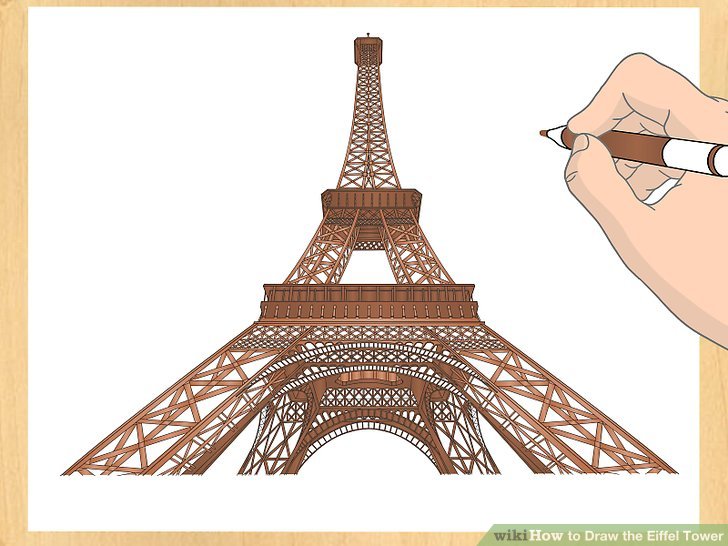 728x546 How To Draw The Eiffel Tower 14 Steps (With Pictures) - Eiffel Tower Sketch