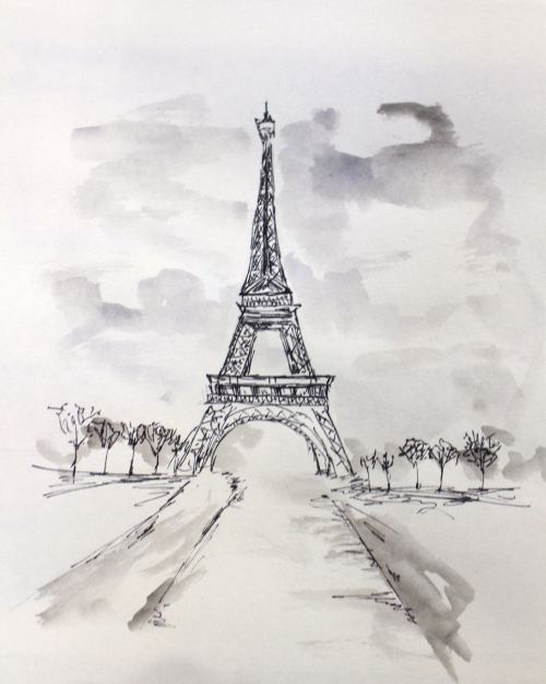 500x626 Eiffel Tower Sketch Tumblr - Eiffel Tower Sketch