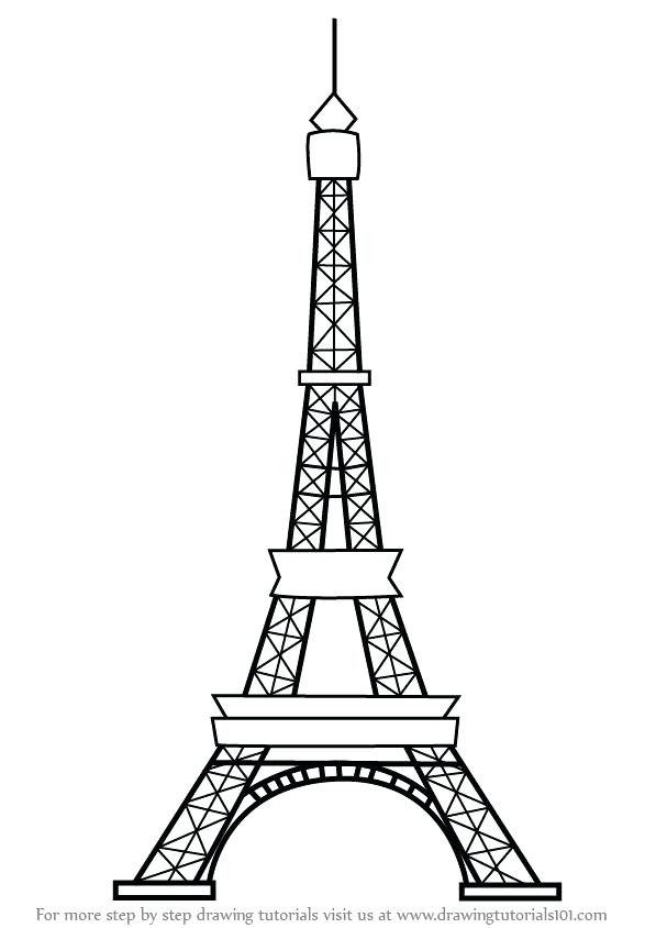 597x844 Eiffel Tower Drawings Free Best Photos Of Tower Drawing Eiffel - Eiffel Tower Sketch Black And White