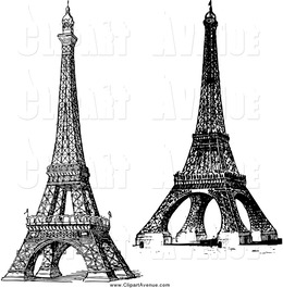 260x265 Eiffel Tower Clipart - Eiffel Tower Sketch Black And White