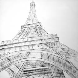250x250 Eiffel Tower Sketch Black Amp White Print On Demand Begin Home Decor - Eiffel Tower Sketch Black And White