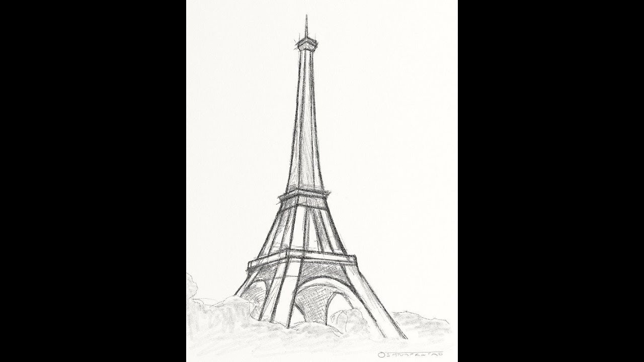 1280x720 How To Draw Very Easy Paris Tawer Pencil Drawings For Beginners - Eiffel Tower Sketch Easy