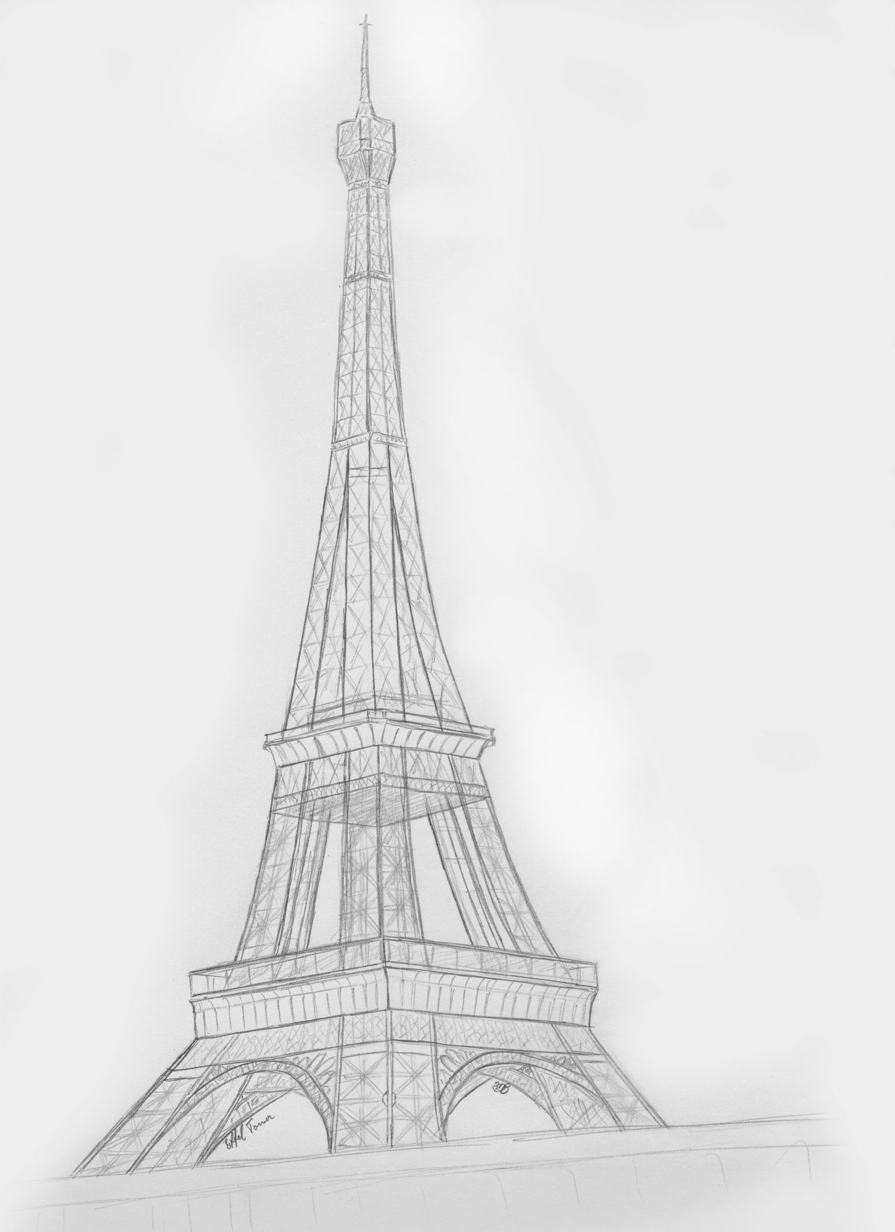 Eiffel Tower Sketch Easy at PaintingValley.com | Explore collection of ...