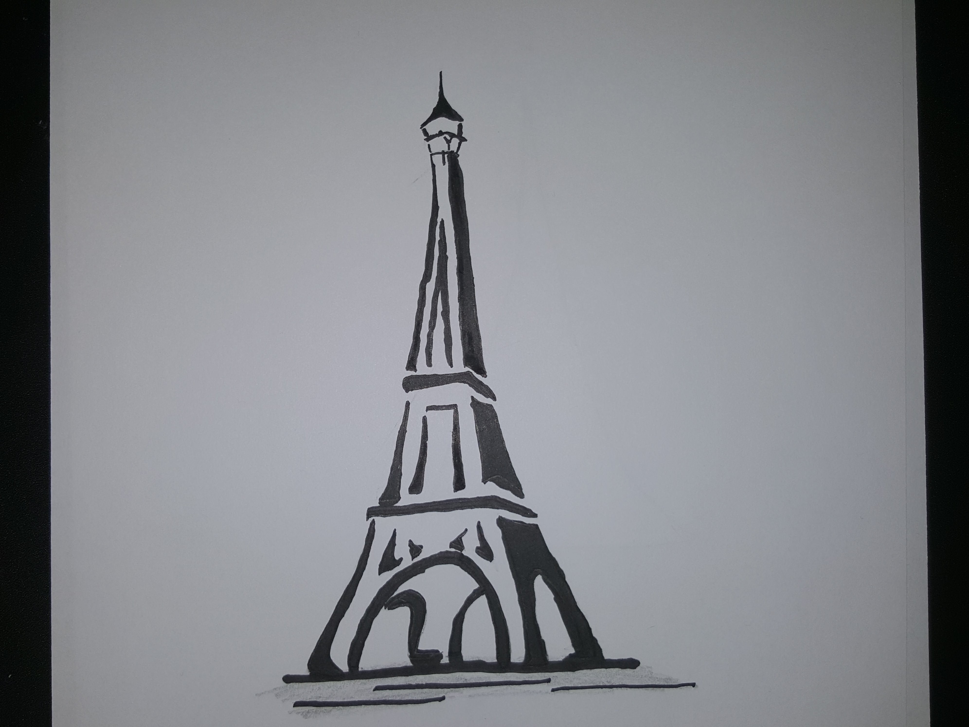 Эйфелева башня рисунок снизу