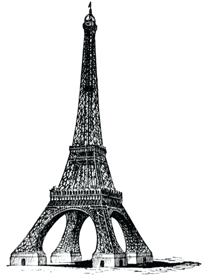 650x887 Eiffel Tower Drawings Free Tower Scenic Spot Cartoon Hand Drawing - Eiffel Tower Sketch Images