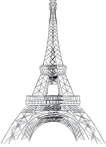 353x489 The Eiffel Tower Sketch Vector Stock Vectors - Eiffel Tower Sketch Images
