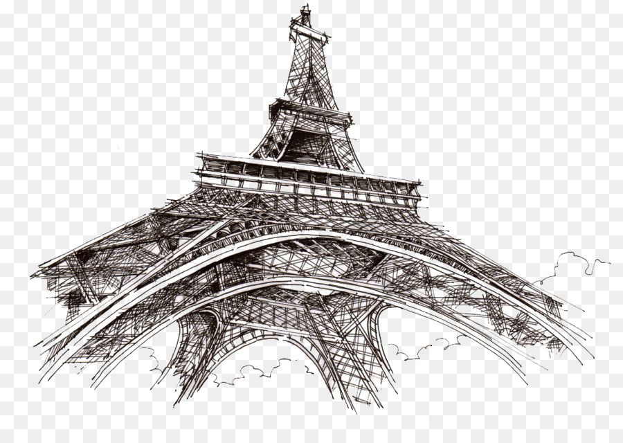900x640 Eiffel Tower Champ De Mars Drawing Sketch - Eiffel Tower Sketch Images