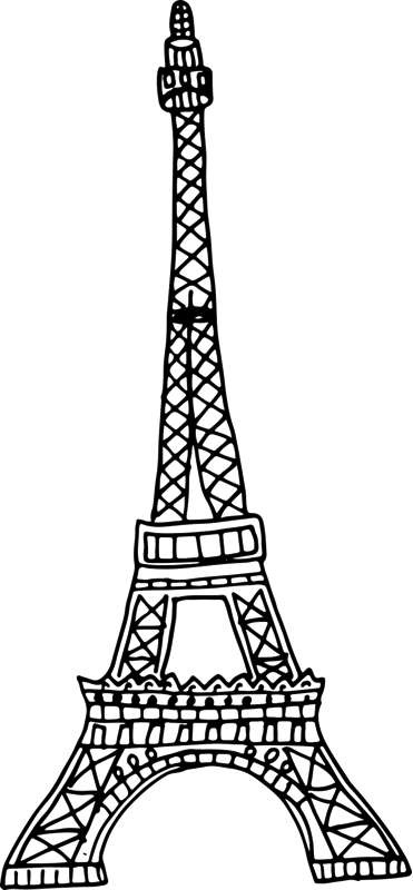 371x800 Eiffel Tower Rubber Stamp Sketch Paris Stamps Stamptopia - Eiffel Tower Sketch Pictures