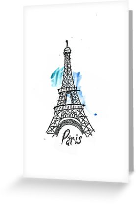 277x415 Paris Eiffel Tower Sketch Greeting Cards By Ocelotbubbles Redbubble - Eiffel Tower Sketch Pictures