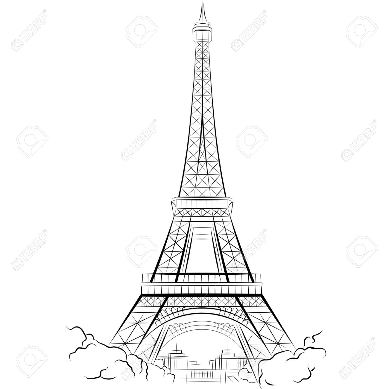 1300x1300 Eiffel Sketch Drawing Eiffel Tower Drawing Simple At Getdrawings - Eiffel Tower Sketch Simple