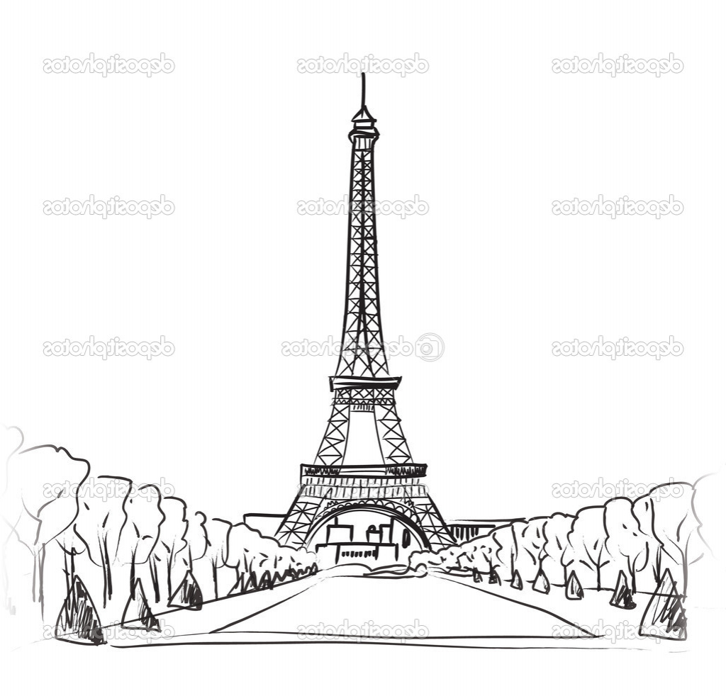 1024x982 Eiffel Tower Images Drawings Eiffel Tower Easy Sketch The Eiffel - Eiffel Tower Sketch Simple