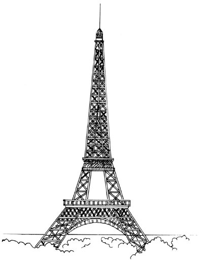 400x516 How To Draw The Eiffel Tower Howstuffworks - Eiffel Tower Sketch Simple