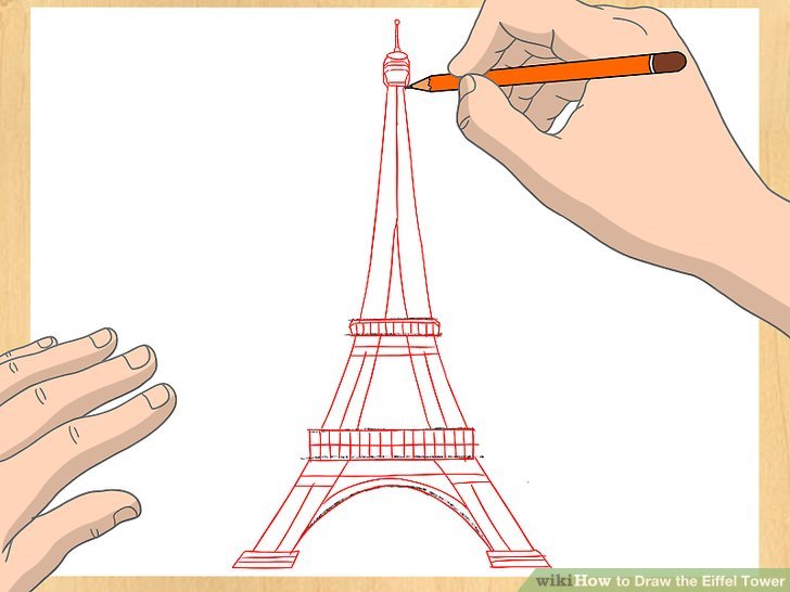 728x546 How To Draw The Eiffel Tower 14 Steps (With Pictures) - Eiffel Tower Sketch Simple