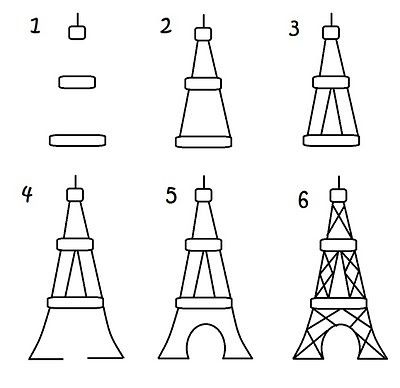 400x388 How To Draw Eiffel Tower. My Little Girl Will Love This. The 2 - Eiffel Tower Sketch Simple